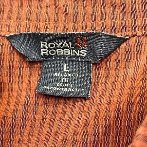Royal Robbins mens long sleeve button up shirt sz Large orange relaxed fit shirt - Picture 2 of 12
